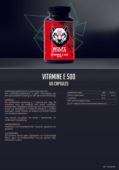 Vitamine E 500 - 60 Capsules