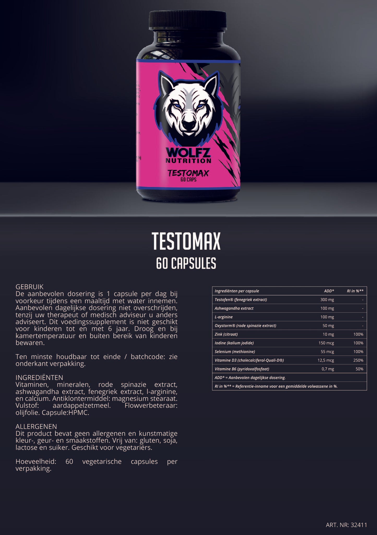 Testo Max - 60 Capsules