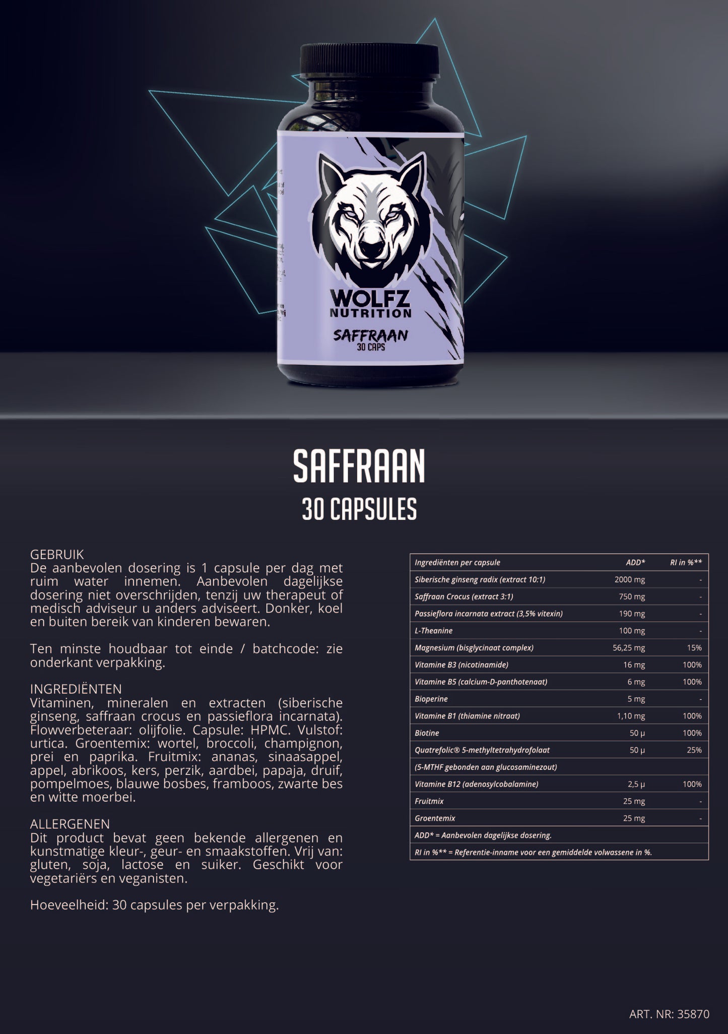 Saffraan - 30 Capsules