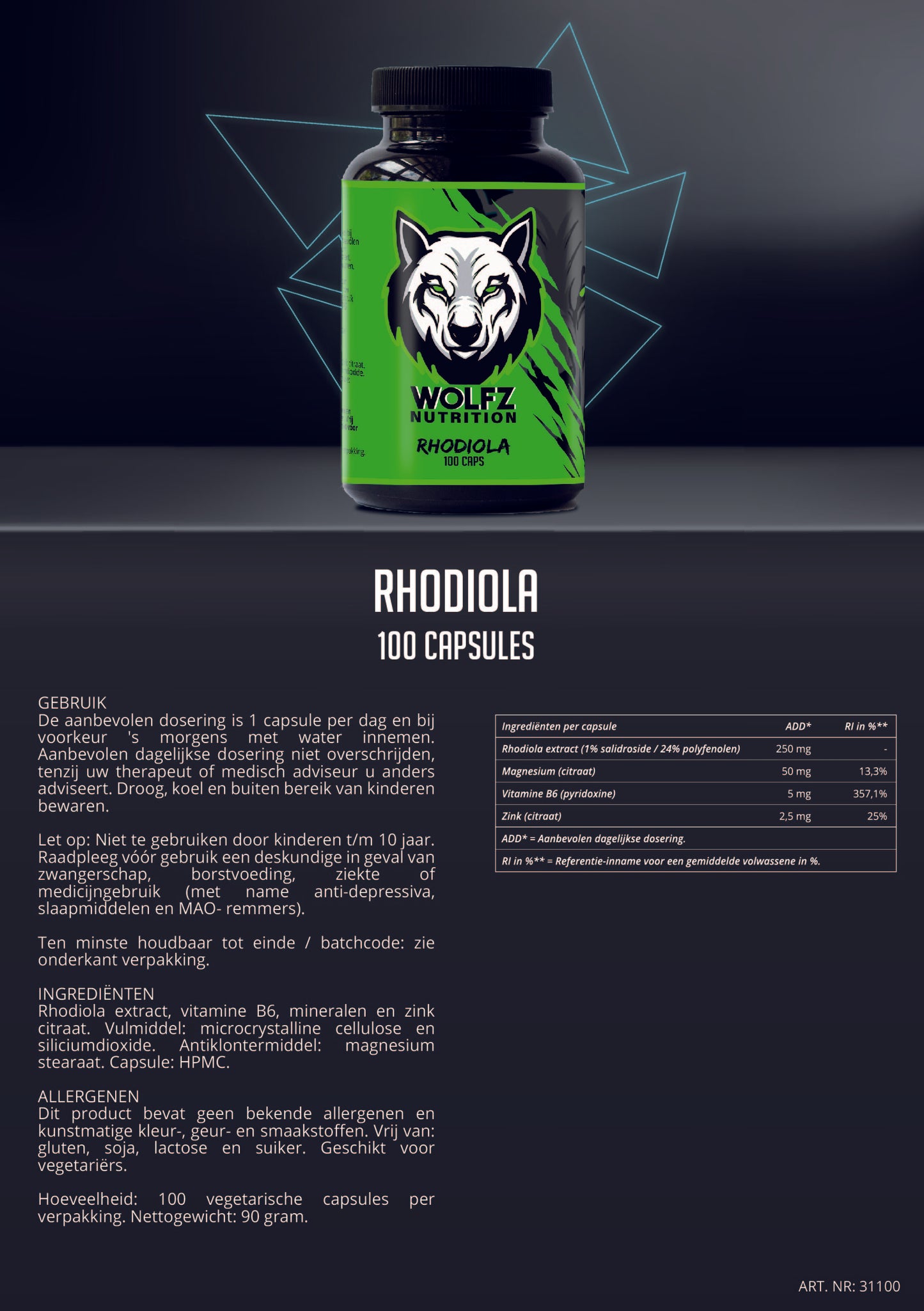 Rhodiola - 100 Capsules