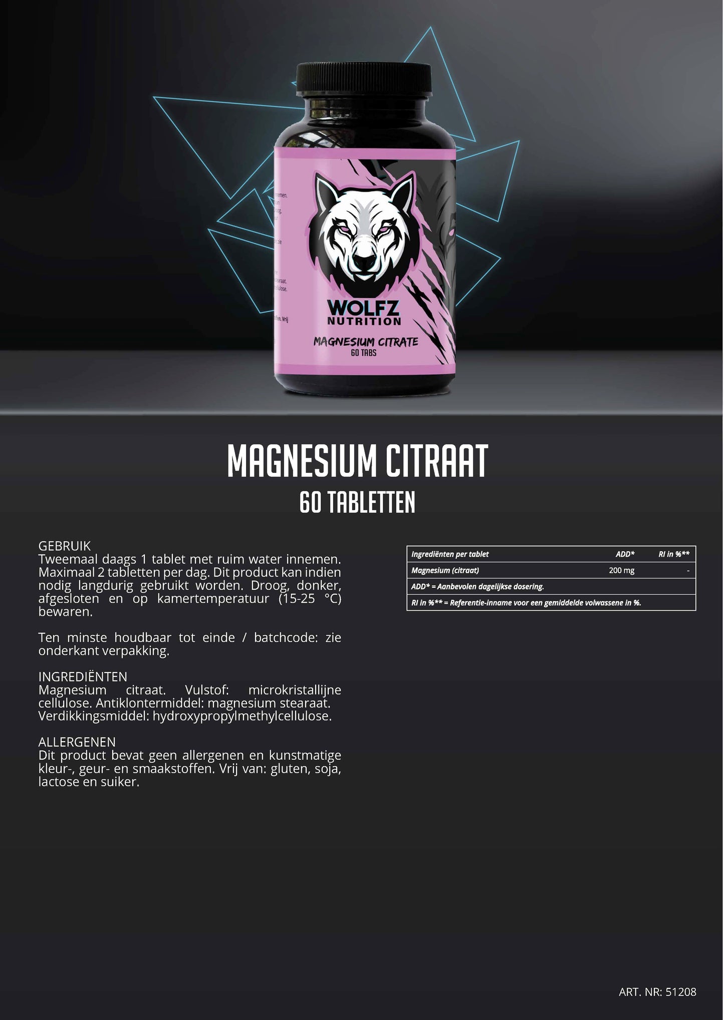 Magnesium Citraat - 60 Tabletten