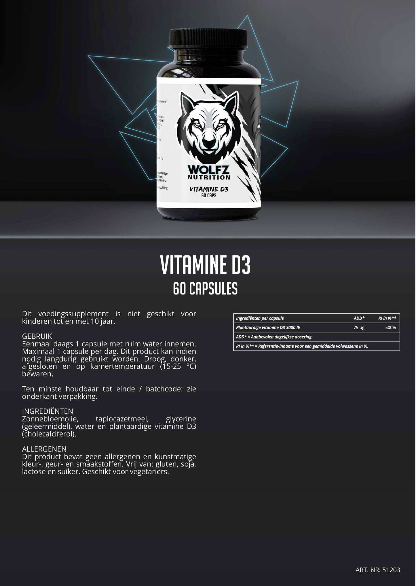 Vitamine D3 - 60 Capsules