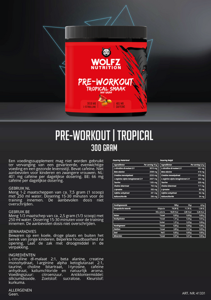 Pre-workout Tropical - 300 Gram